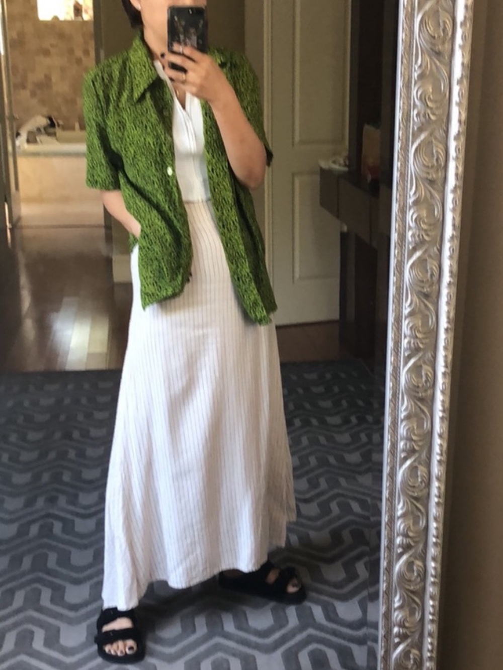Vintage Green Short Sleeve Button-Up Tee